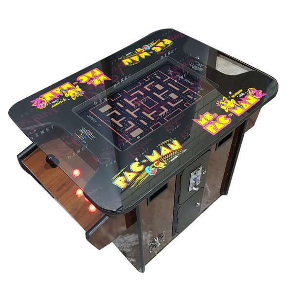 Woodgrain Pac-Man & Miss Pacman Table Top Cocktail Arcade - Image 2