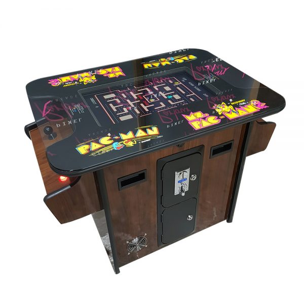 Woodgrain Pac-Man & Miss Pacman Table Top Cocktail Arcade - Image 4